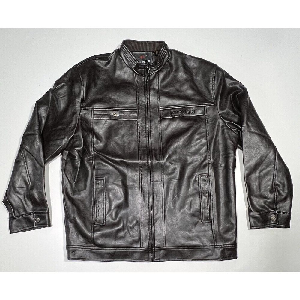 Chengtuo Brown Men's Leather‎ Jacket Size XL